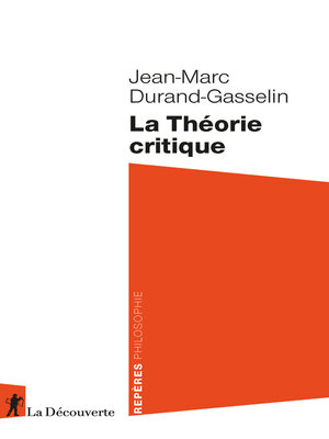 cover image of La Théorie critique